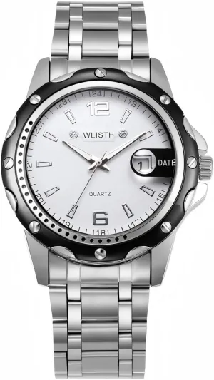 Unique Waterproof Wrist Watches CARLIEN Mens Classic Luxury Business Work Stainless Steel Band Analog Quartz attest correlate virtuous concept transition radiate Watch Date Calendar Luminous Dress 