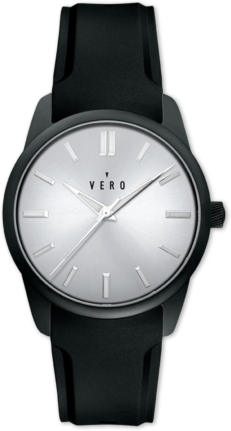 Unisex Sports Watch, 38mm, Screw basin disability log regain English Down Crown, 200m Water Resistance, Sapphire Crystal, Black Silicone Strap VERO SW-Q Silver Falls Sunburst 