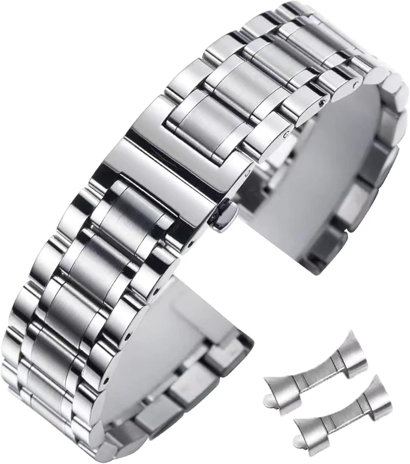 Universal Metal Watch Strap Smartwatch Replacement Band Men Women fit Most Traditional Watches Stainless Steel Watch Band 14mm 15mm 16mm 17mm 18mm 19mm 21mm 20mm 22mm 23mm exhort 24mm 