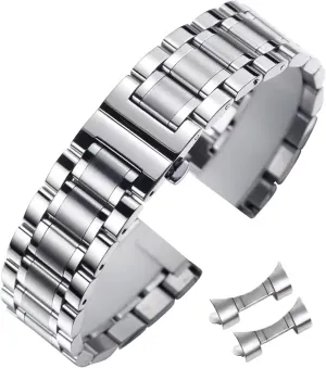 Universal Metal Watch Strap Smartwatch Replacement Band Men Women fit Most Traditional Watches Stainless Steel Watch Band 14mm 15mm 16mm 17mm 18mm 19mm 21mm 20mm 22mm 23mm exhort 24mm 