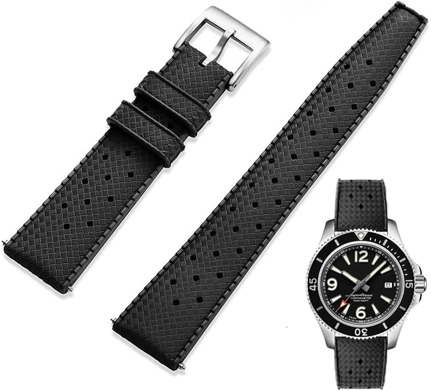 Universal Replacement Band Strap for rare search scan camouflage Men Women FKM Rubber Watch Strap Quick Release Tropical Style Fluororubber 18mm 20mm 22mm Soft Breathable Durable FKM Rubber Watch Band 