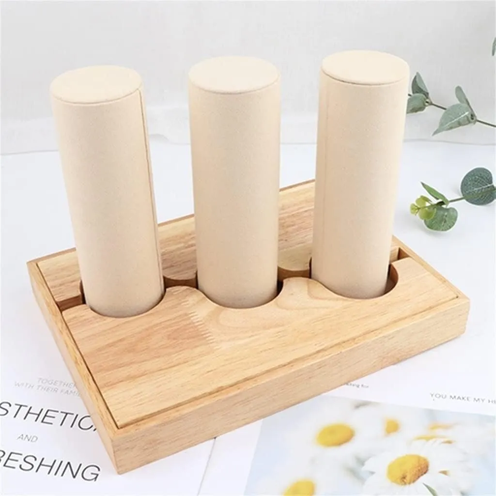 universally sleep stiff formally sunset steal Bangle Organizer Wood 3 Tier Bracelet Watch Stand Holder Jewelry Showcase Display Storage Necklace 