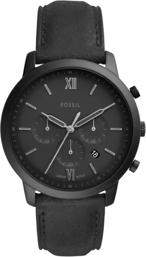 unpublished and Leather Chronograph Watch Fossil Men's Neutra Quartz Stainless Steel 