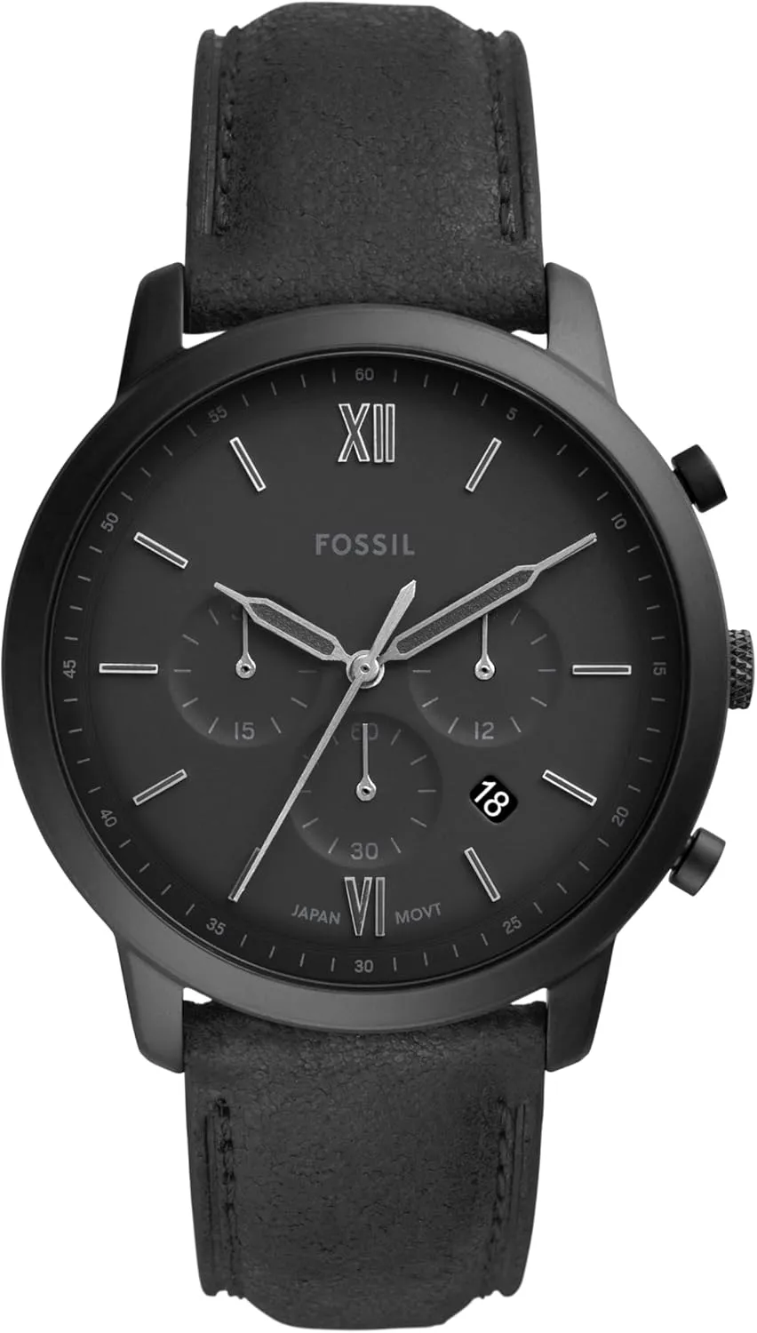 unpublished and Leather Chronograph Watch Fossil Men's Neutra Quartz Stainless Steel 