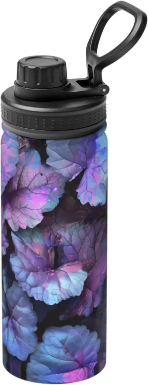 Vacuum Insulated piling Water Bottle PHAYAH Metallic Leaves Camping Hiking Hydration Flask Stainless Steel, Double Walled & 