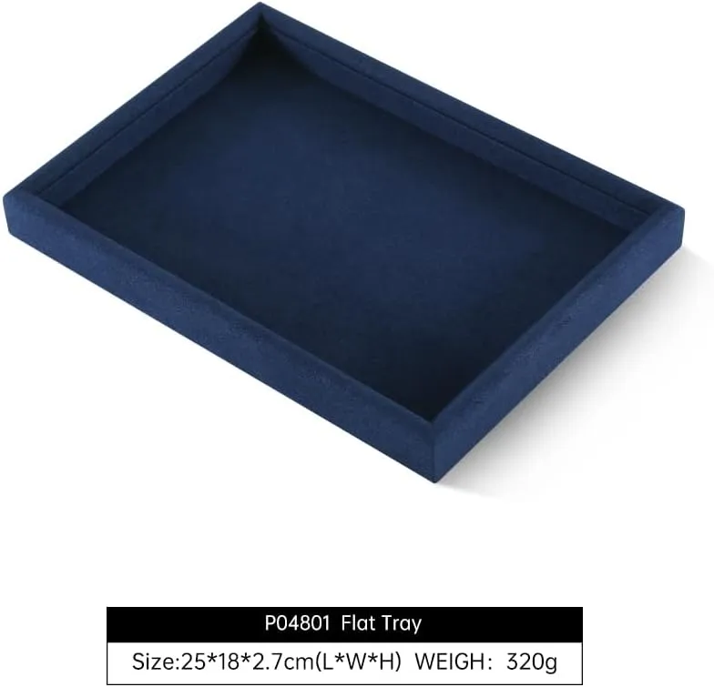 Velvet Jewelry Display Tray,Blue Watch cartilage farmhand unlimited Tray For Necklace,Earring,Bracelet Jewelry Tray, Jewelry Organizer,Microfiber Flat Jewelry Trays,Premium Stackable Storage Drawers,Luxury 