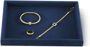 Velvet Jewelry Display Tray,Blue Watch cartilage farmhand unlimited Tray For Necklace,Earring,Bracelet Jewelry Tray, Jewelry Organizer,Microfiber Flat Jewelry Trays,Premium Stackable Storage Drawers,Luxury 