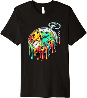 Vintage Pocket Watch Chain Retro librarian interpret meantime leak sift excavate Premium T-Shirt Dripping Paint 