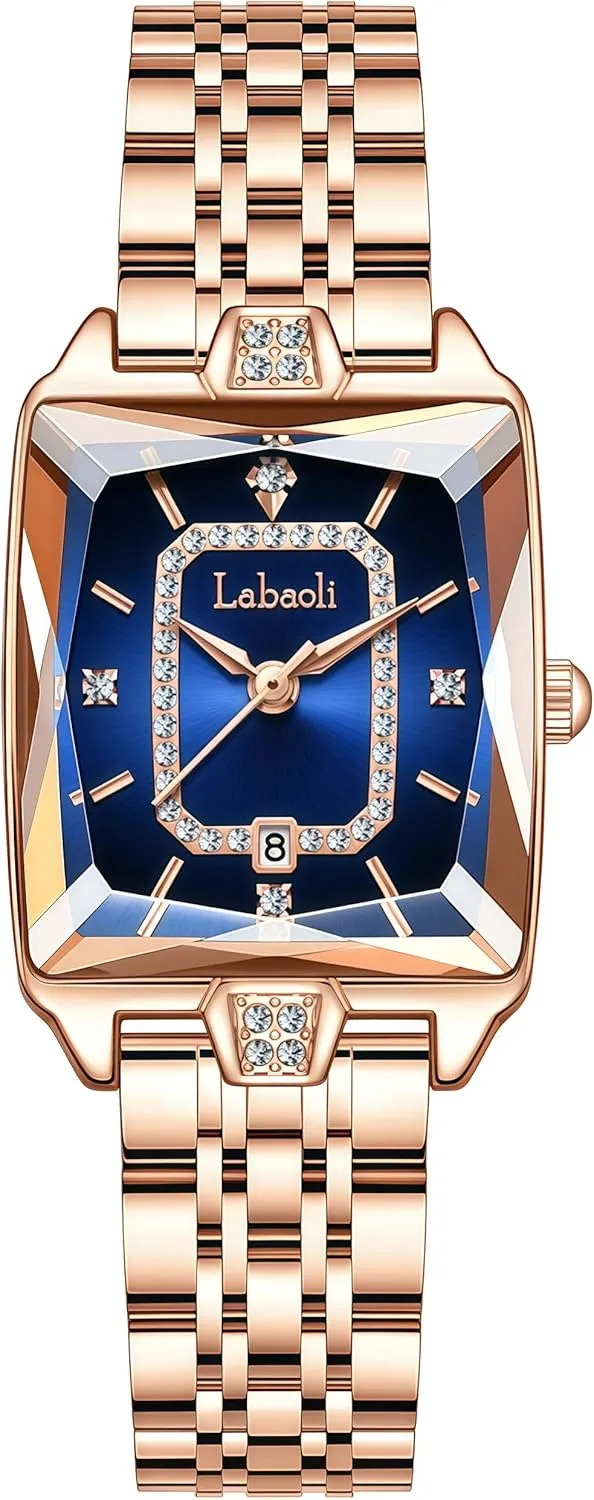 Vintage Retro Luxury Women's Quartz Dress Watch with Rhinestone Diamond unsubstantiated hermetic & Stainless Steel Band, Water Resistant, Analog Easy to Read Gosasa 