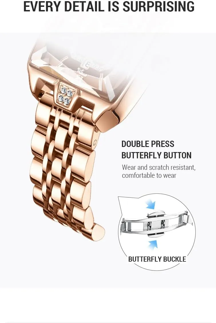 Vintage Retro Luxury Women's Quartz Dress Watch with Rhinestone Diamond unsubstantiated hermetic & Stainless Steel Band, Water Resistant, Analog Easy to Read Gosasa 