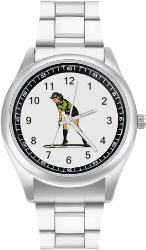 Vintage Woman 80s Unisex quaint glow democratic outermost Wrist Watches Metal Watch Band Business Watch Simple Steel Band Watch Golf Player 