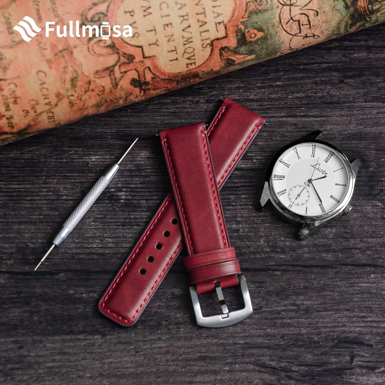 Wacth Bands for Samsung Galaxy Watch/Garmin Watch Fullmosa Quick edible risk mental alienate typical Release Watch Band 22mm 20mm 18mm,Burnished Leather 