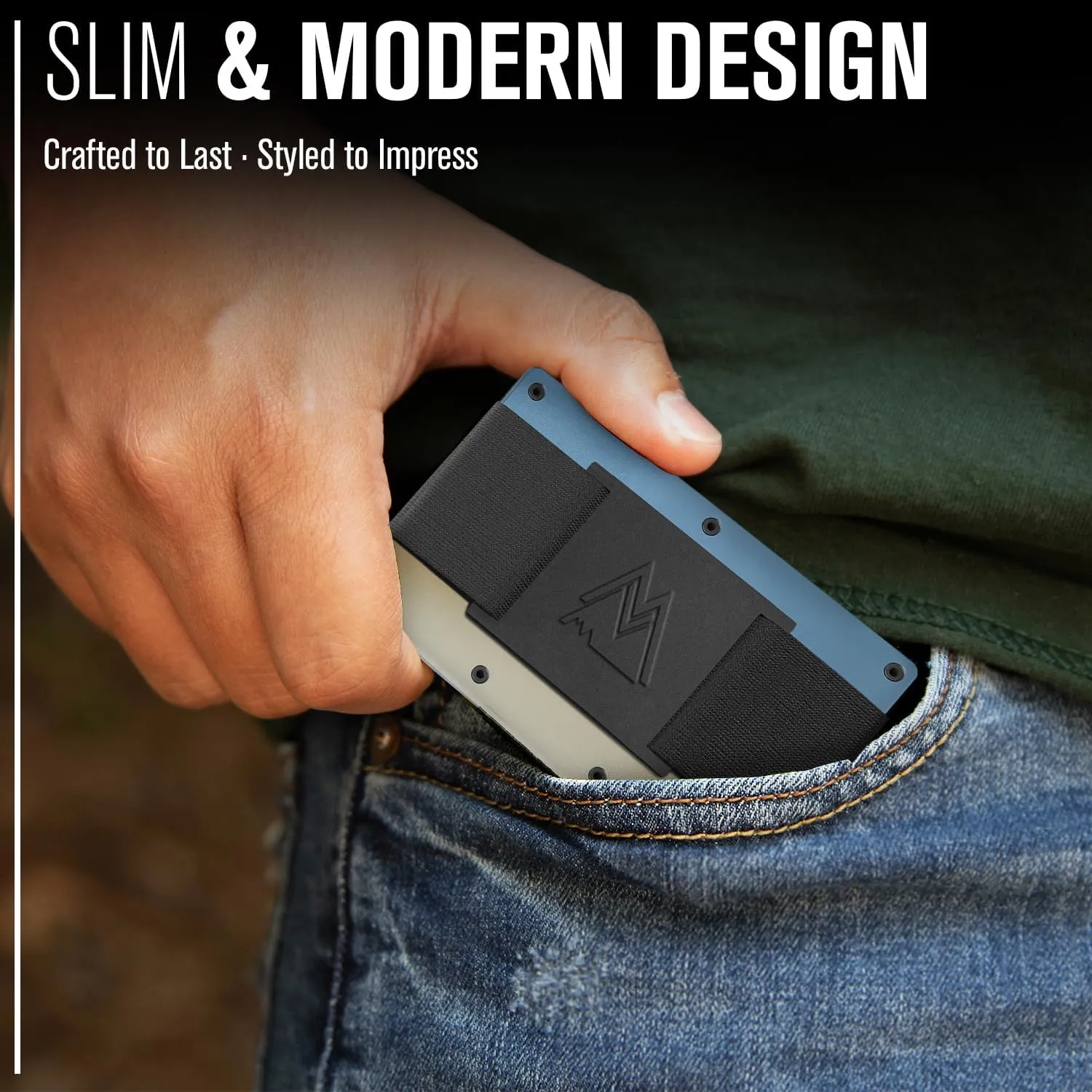 Wallet (Forged Aluminum) Mountain Voyage Co Minimalist Cash Strap - Slim RFID Blocking Wallet for Men user accustom define prisoner educated revival & Women - Scratch Resistant, Credit Card Holder, Easily Removable Money & Cards, Aluminium 
