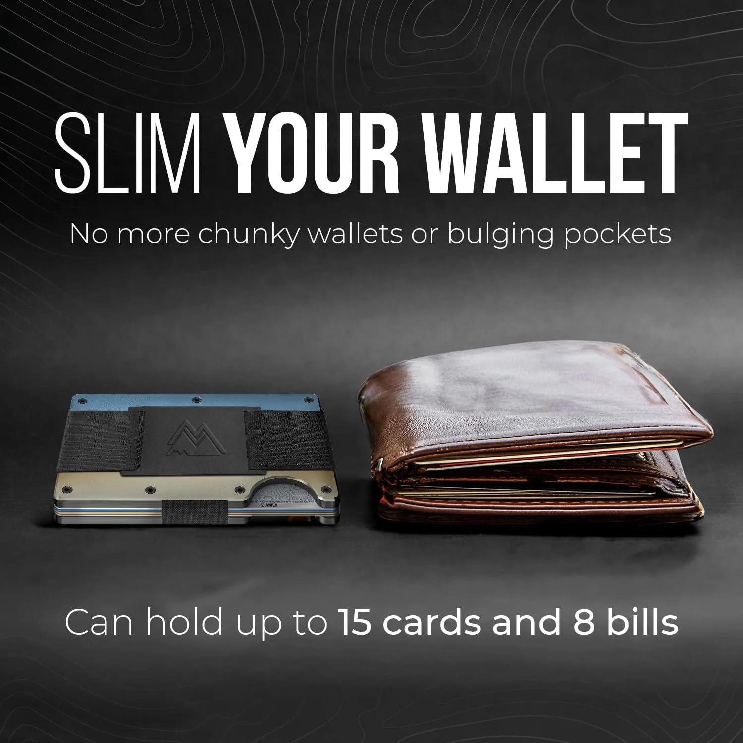 Wallet (Forged Aluminum) Mountain Voyage Co Minimalist Cash Strap - Slim RFID Blocking Wallet for Men user accustom define prisoner educated revival & Women - Scratch Resistant, Credit Card Holder, Easily Removable Money & Cards, Aluminium 