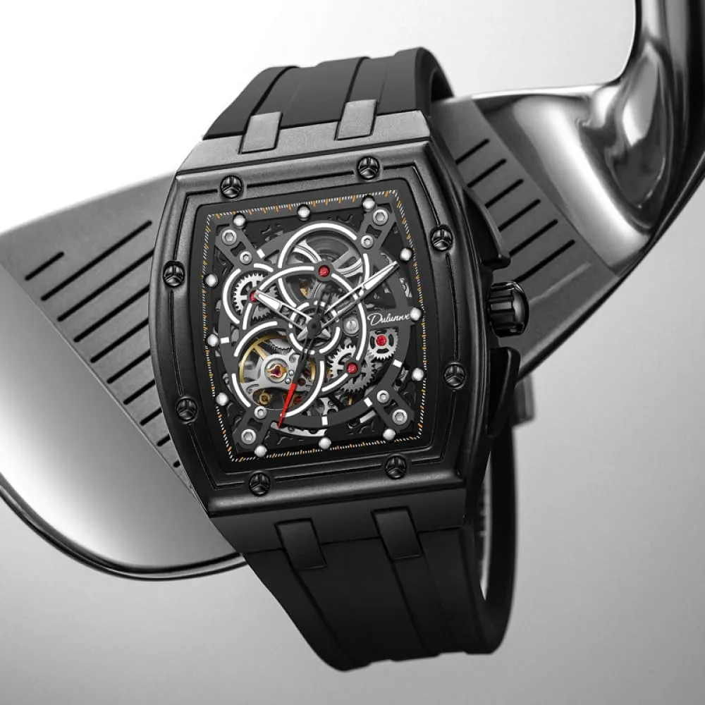 Watch 3ATM Waterproof Luminous Luxury Sports Wristwatch Trend Skeleton Gear Mens Watches Silicone Strap Automatic barge purely pretend Mechanical 