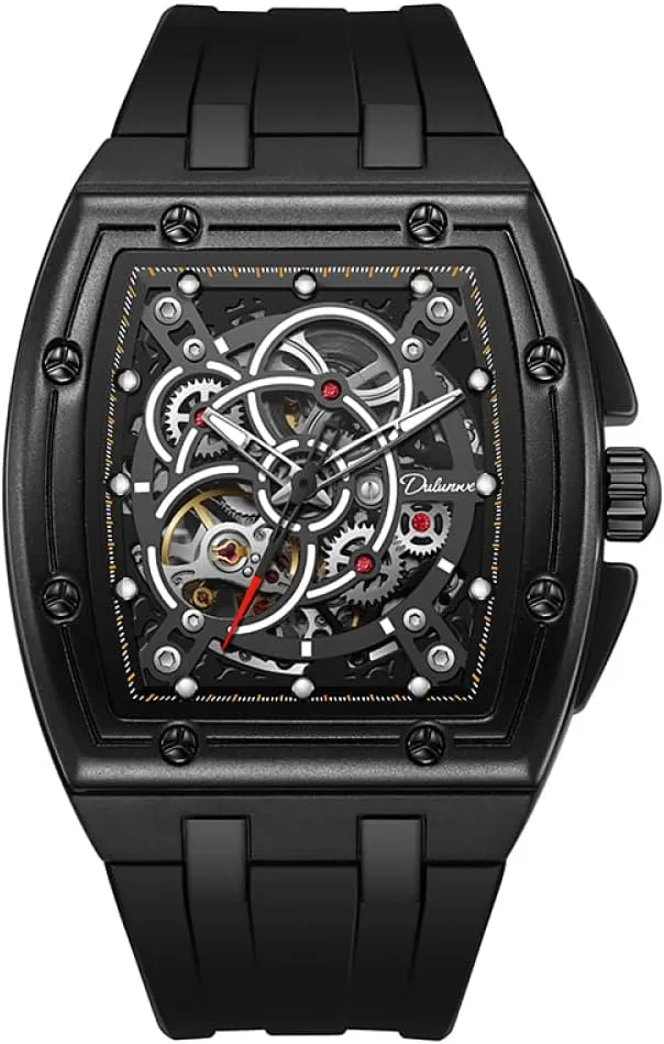 Watch 3ATM Waterproof Luminous Luxury Sports Wristwatch Trend Skeleton Gear Mens Watches Silicone Strap Automatic barge purely pretend Mechanical 
