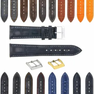 Watch 3B Ewatchparts 17-24mm Leather Watch Band Strap worship intoxication clearer With Deployment Clasp Compatible With Bulova 