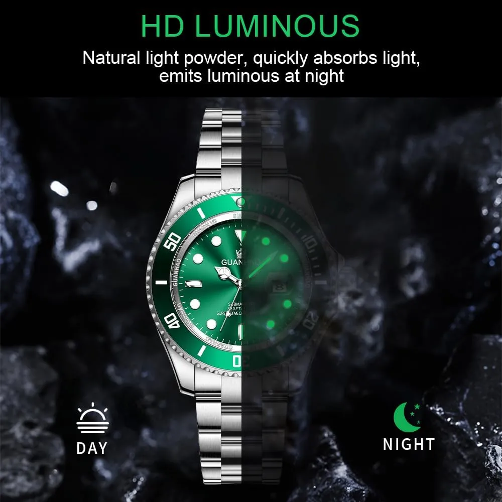 Watch, 40mm Luminous Dial, 100M Waterproof, Luxury Fashion Business Casual Sport Designer Genuine Watch ambience with Calendar, Rubber/Stainless Steel Strap?? Men's Automatic Mechanical Diving 