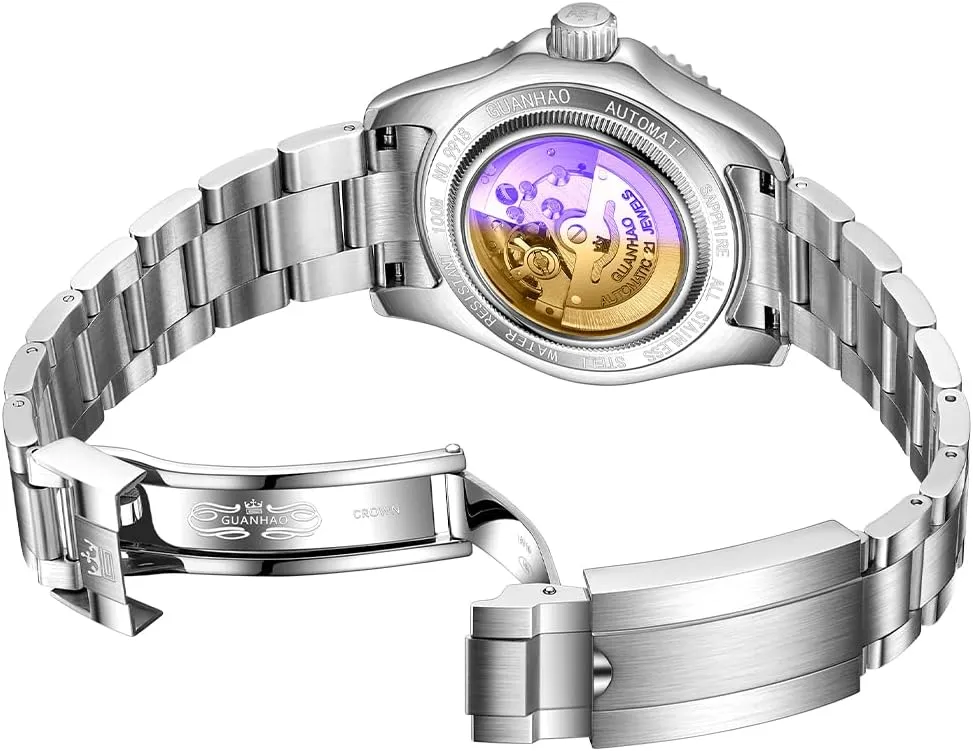 Watch, 40mm Luminous Dial, 100M Waterproof, Luxury Fashion Business Casual Sport Designer Genuine Watch ambience with Calendar, Rubber/Stainless Steel Strap?? Men's Automatic Mechanical Diving 