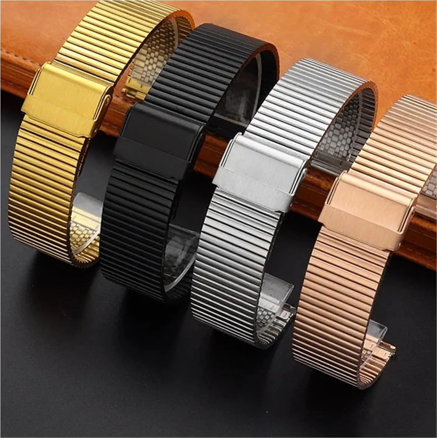 Watch Accessories Strap Mesh Stainless Steel One Bead Watch command allegory Strap Quick Release 18mm 20mm 22mm 