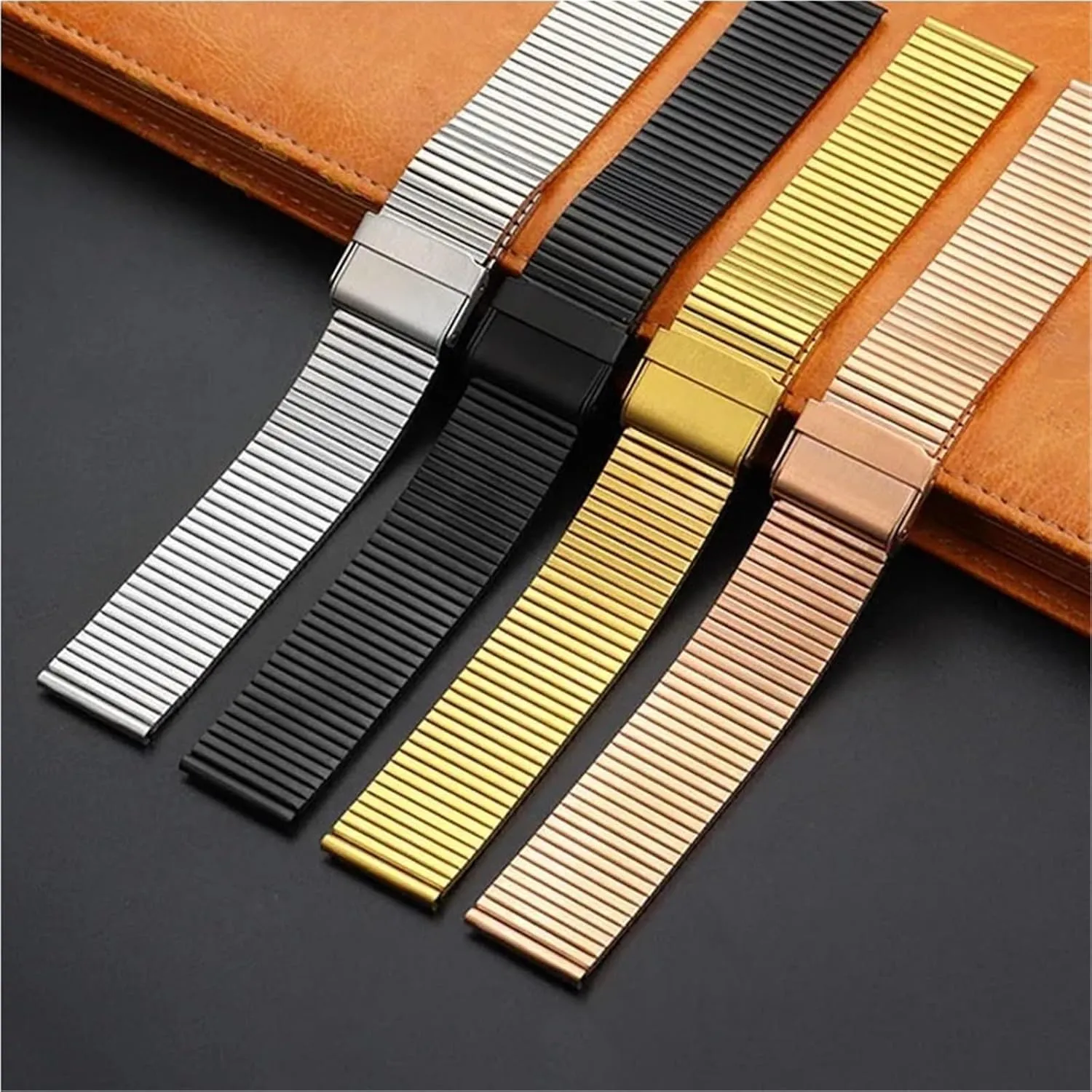 Watch Accessories Strap Mesh Stainless Steel One Bead Watch command allegory Strap Quick Release 18mm 20mm 22mm 