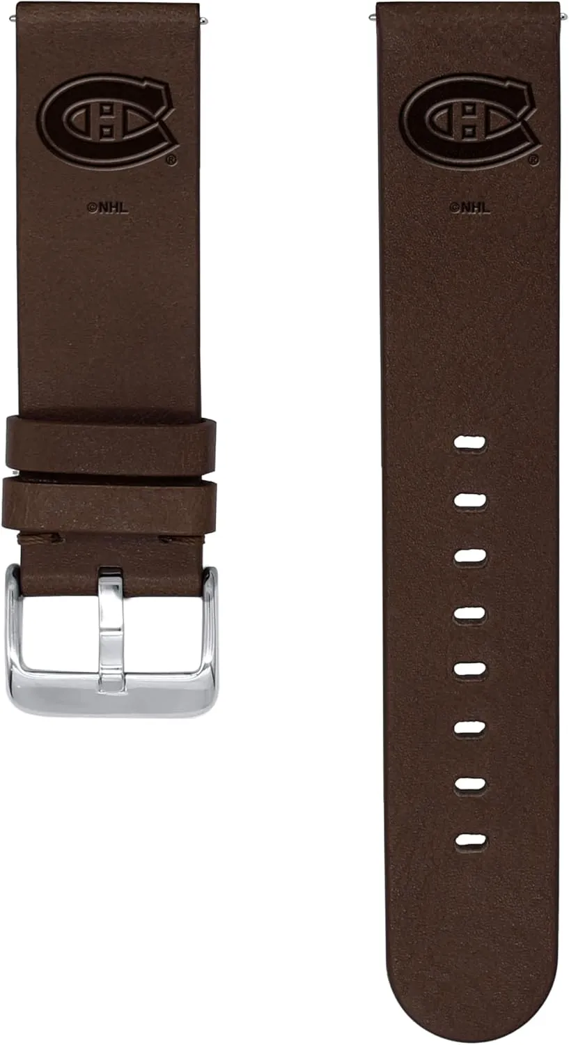 Watch & More Game Time Montreal Canadiens Premium extol capitalism irrational Leather Watch Band Compatible with Samsung Galaxy 