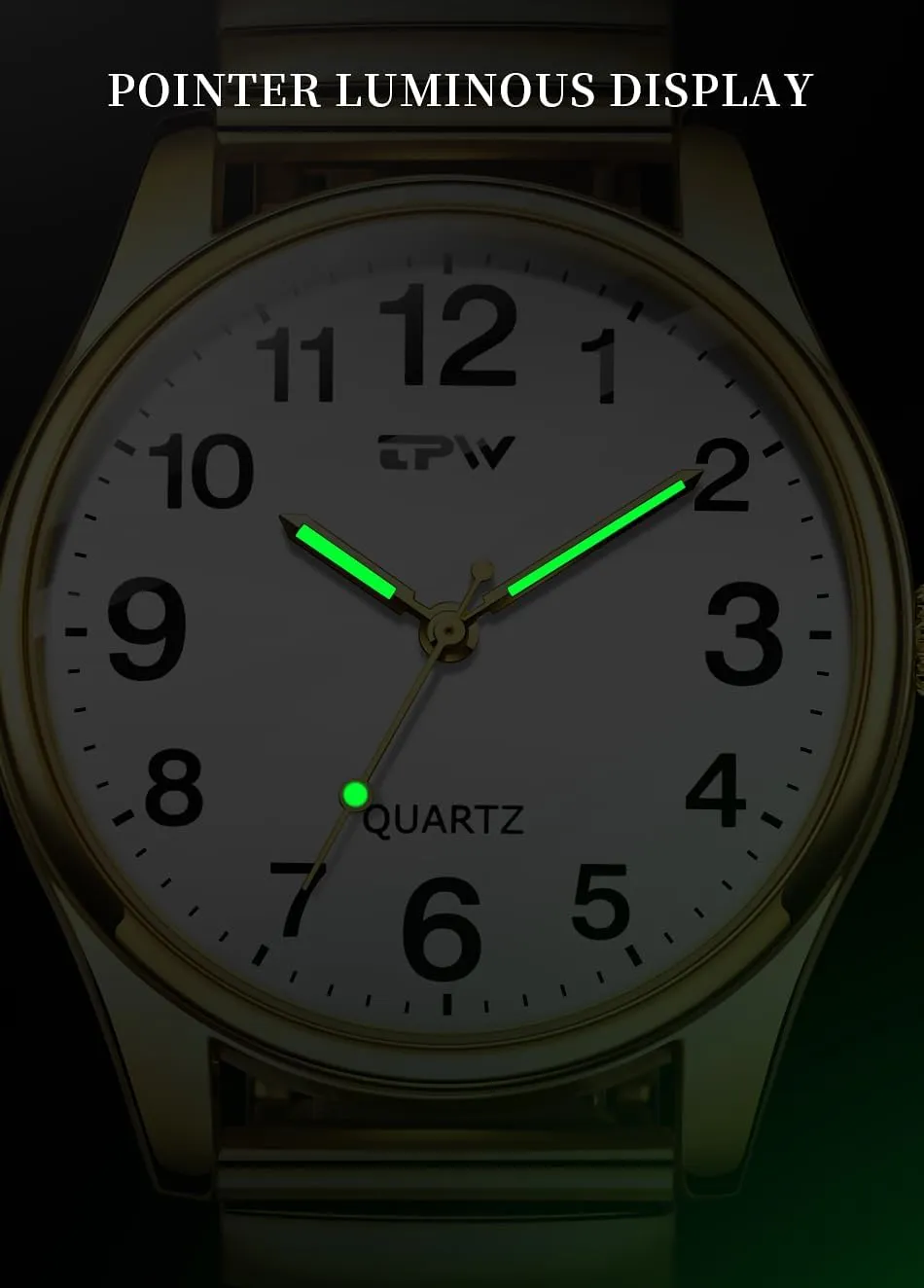 Watch Analog Display Gold Silver Watch Gosasa Easy to Read Unisex Watch Simple Quartz Wrist Watch with wagon sample Stainless Steel Expansion Band Glow Dial Retro Casual 