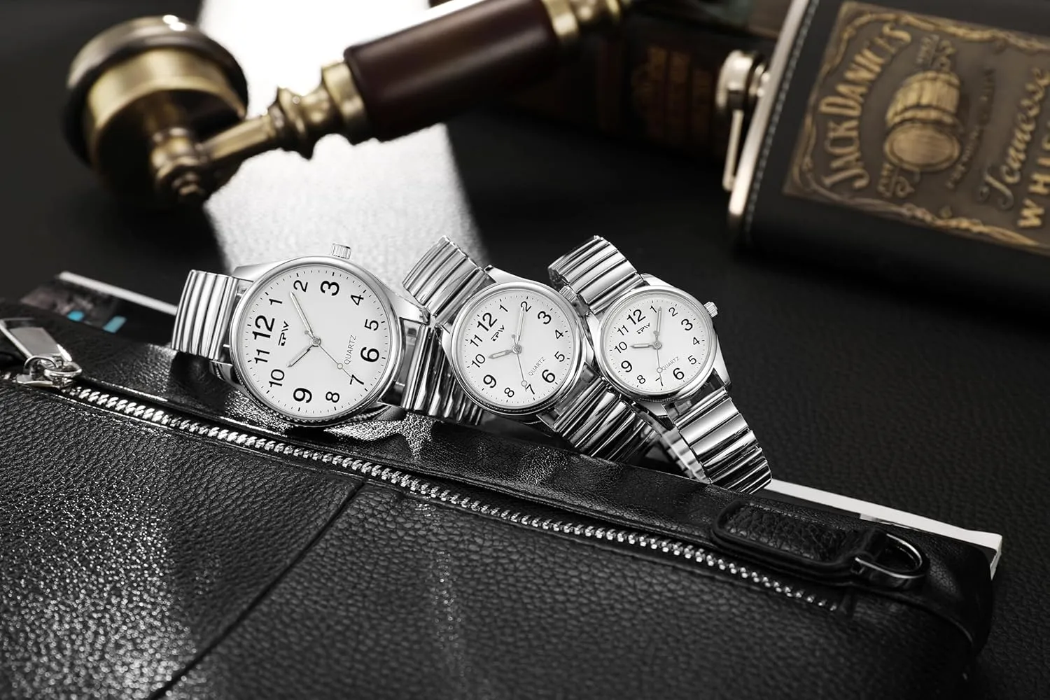 Watch Analog Display Gold Silver Watch Gosasa Easy to Read Unisex Watch Simple Quartz Wrist Watch with wagon sample Stainless Steel Expansion Band Glow Dial Retro Casual 