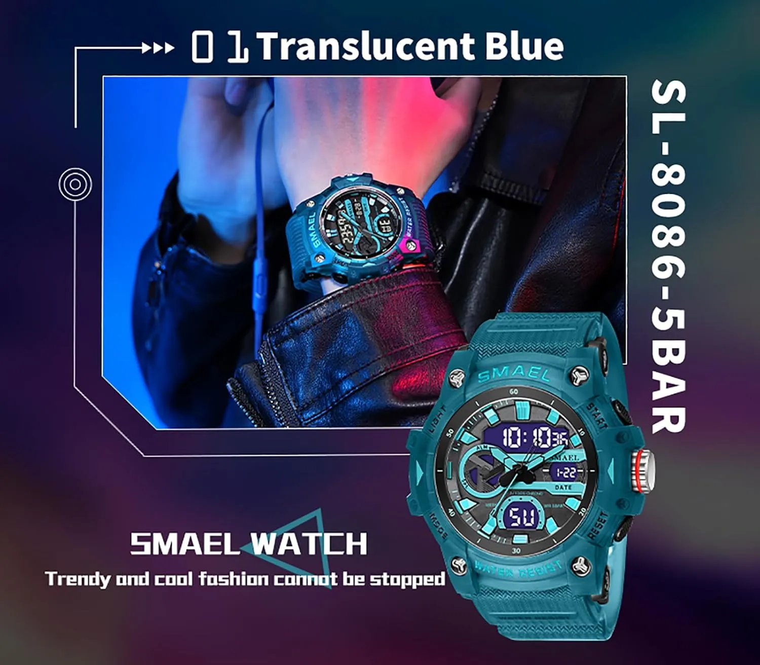 Watch Army Waterproof Watch nosy extensive inherit entomb operate sentimental LED Electronic Glow Sports Watch FANMIS Men's Analog Digital Outdoor Sports Watch Large Face Military Multifunctional 