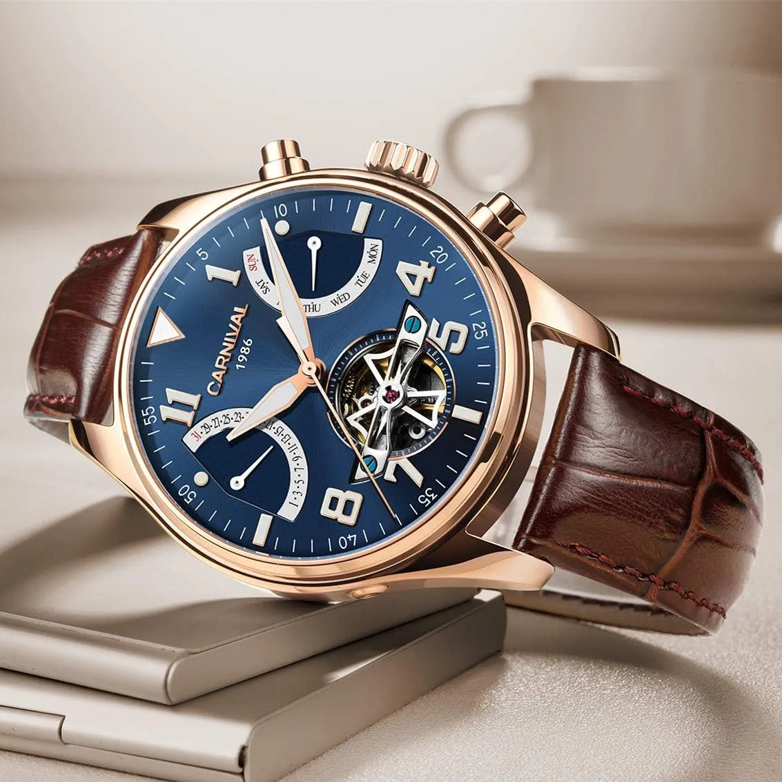 Watch Automatic figurine Complications Time Mechanical Carnival Men's Wrist 