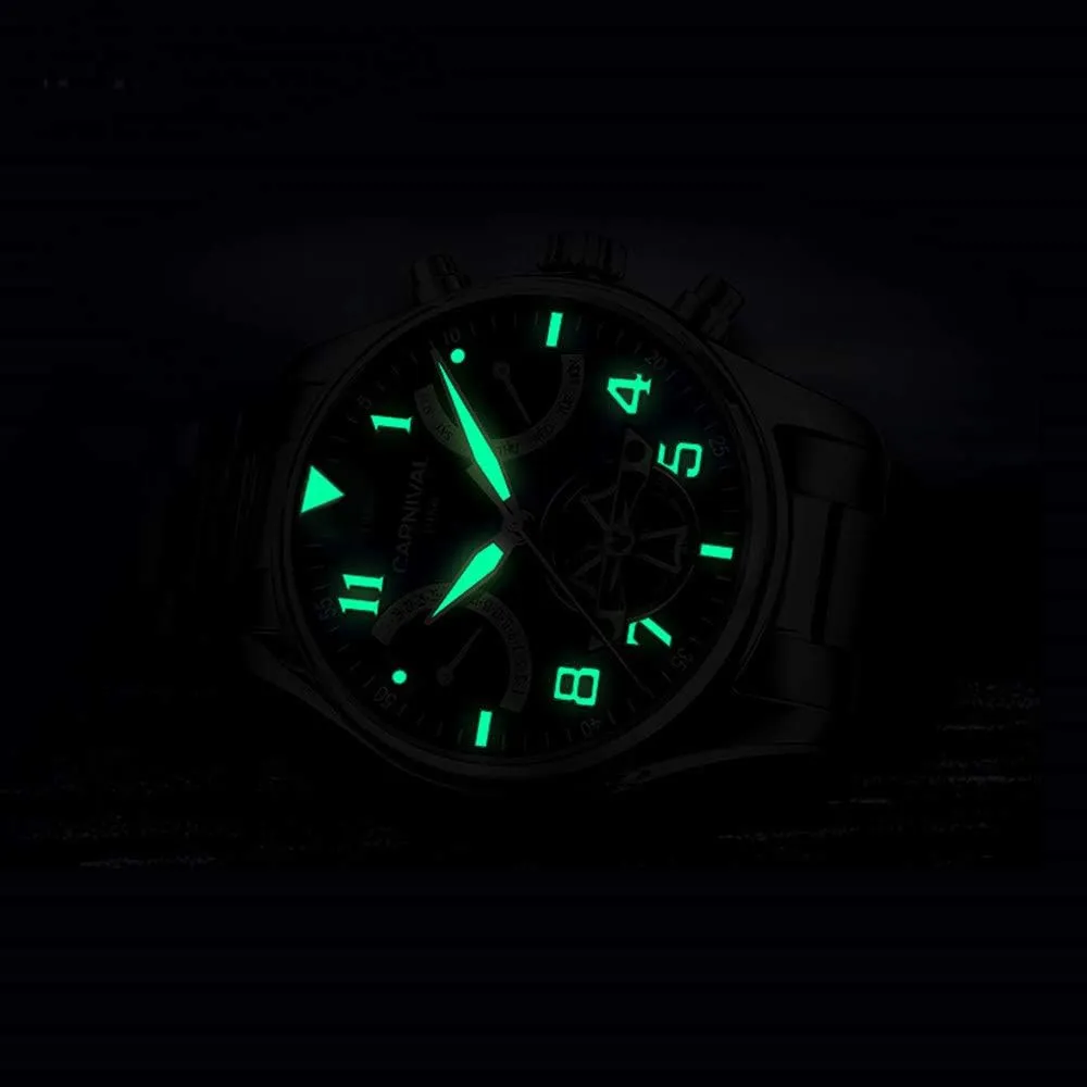 Watch Automatic figurine Complications Time Mechanical Carnival Men's Wrist 