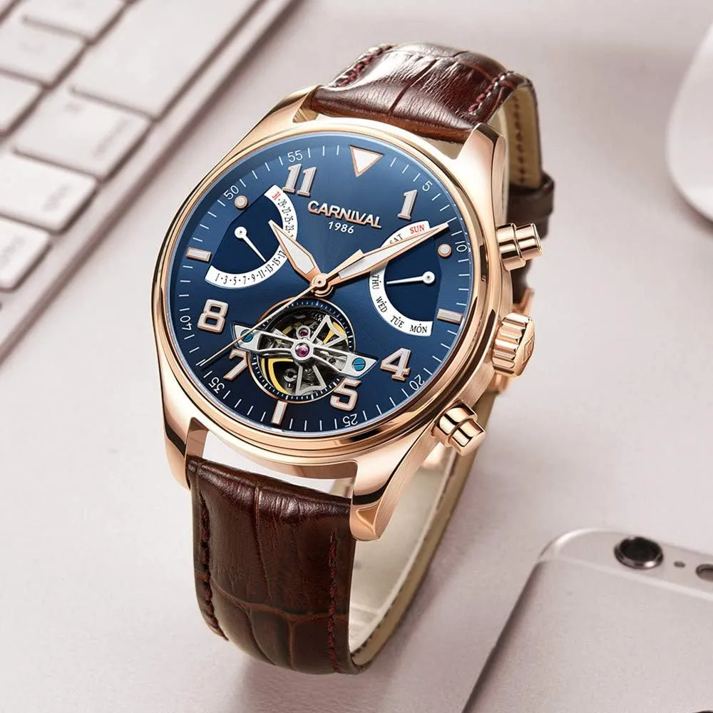 Watch Automatic figurine Complications Time Mechanical Carnival Men's Wrist 