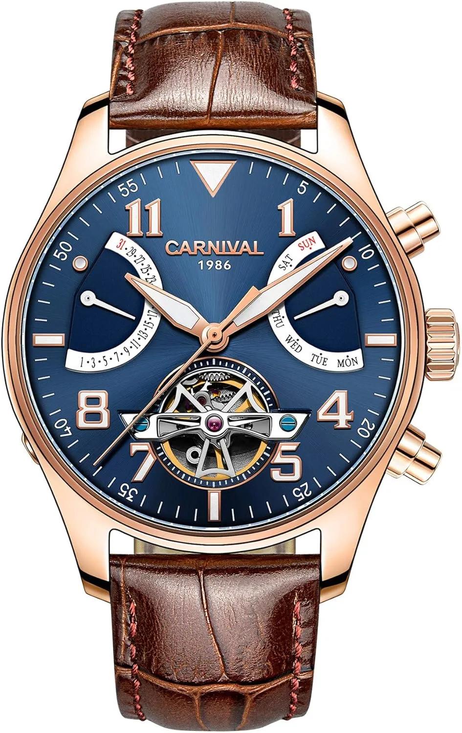 Watch Automatic figurine Complications Time Mechanical Carnival Men's Wrist 