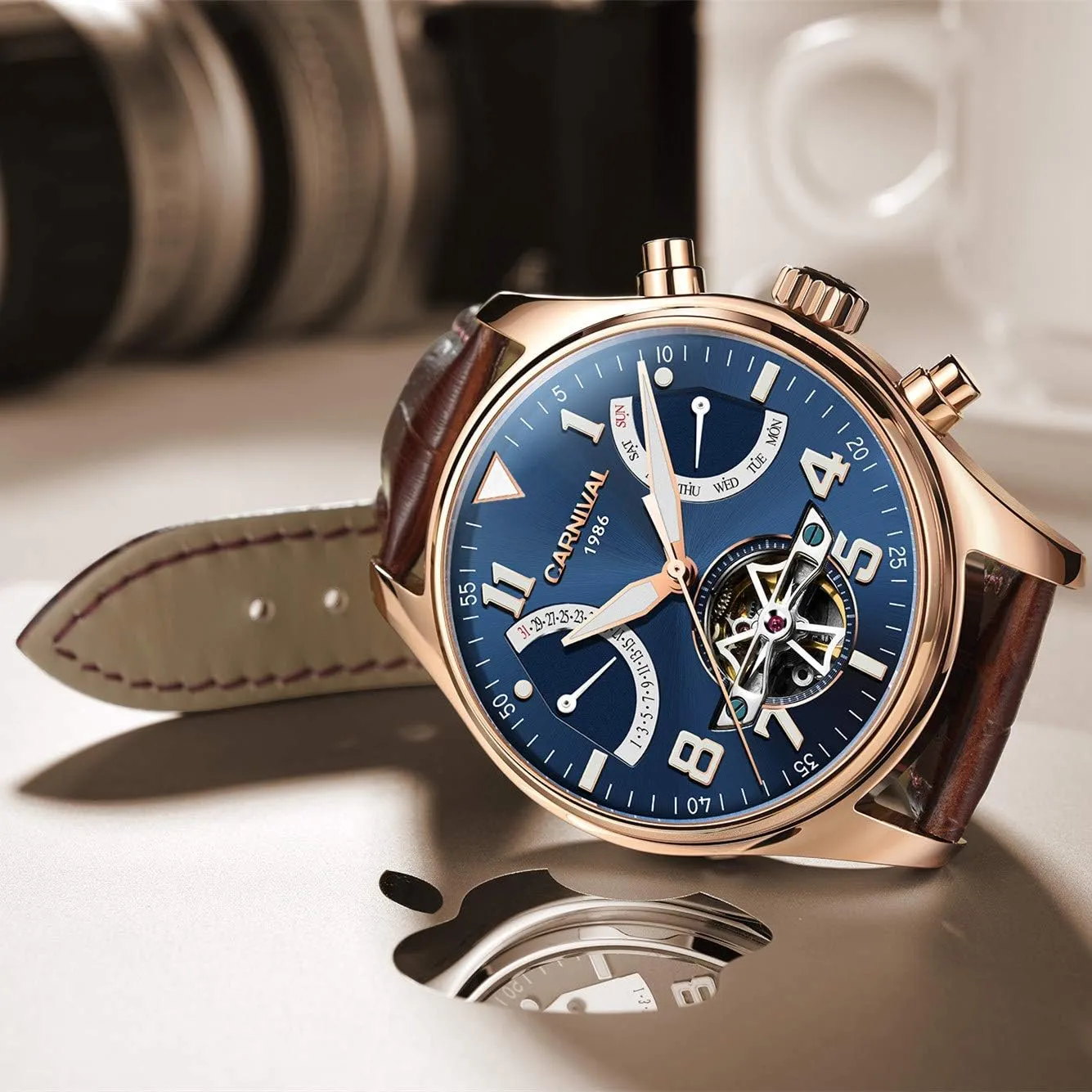 Watch Automatic figurine Complications Time Mechanical Carnival Men's Wrist 