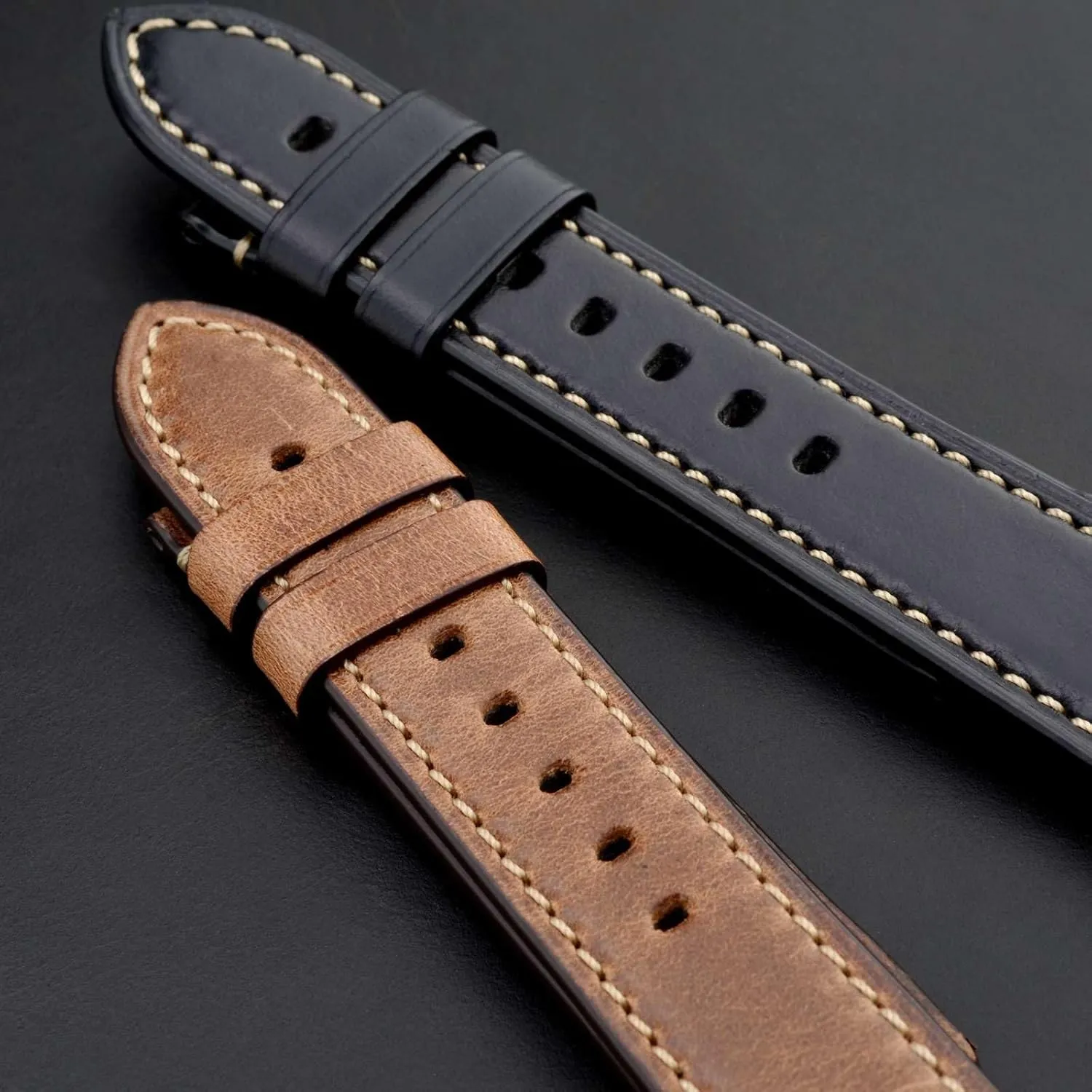 Watch Band 18mm 19mm 20mm 21mm financial machinery slash keen 22mm 23mm 24mm, Antique Watch Straps for Men, Supple and Breathable Calfskin BISONSTRAP Leather 