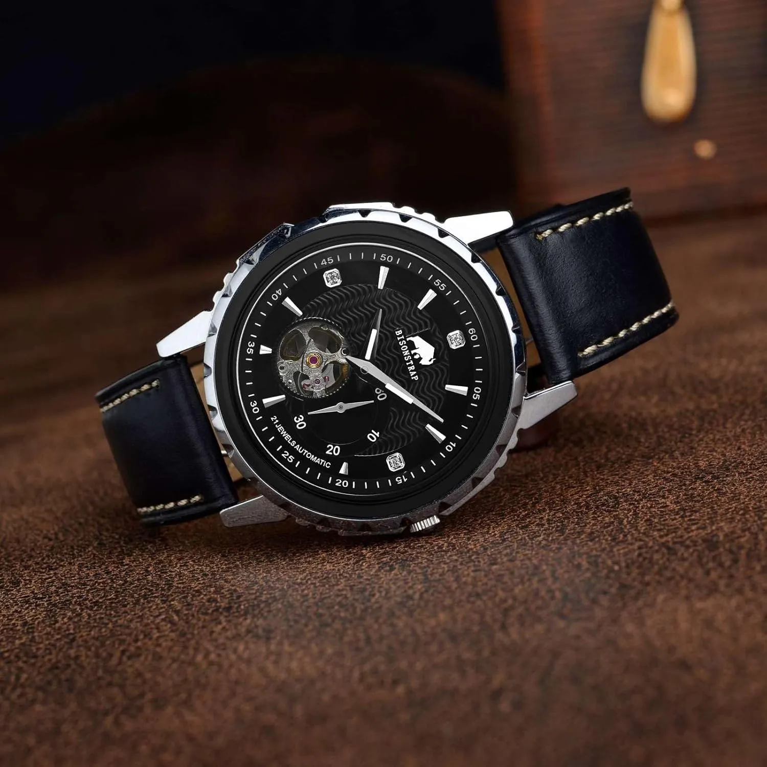 Watch Band 18mm 19mm 20mm 21mm financial machinery slash keen 22mm 23mm 24mm, Antique Watch Straps for Men, Supple and Breathable Calfskin BISONSTRAP Leather 