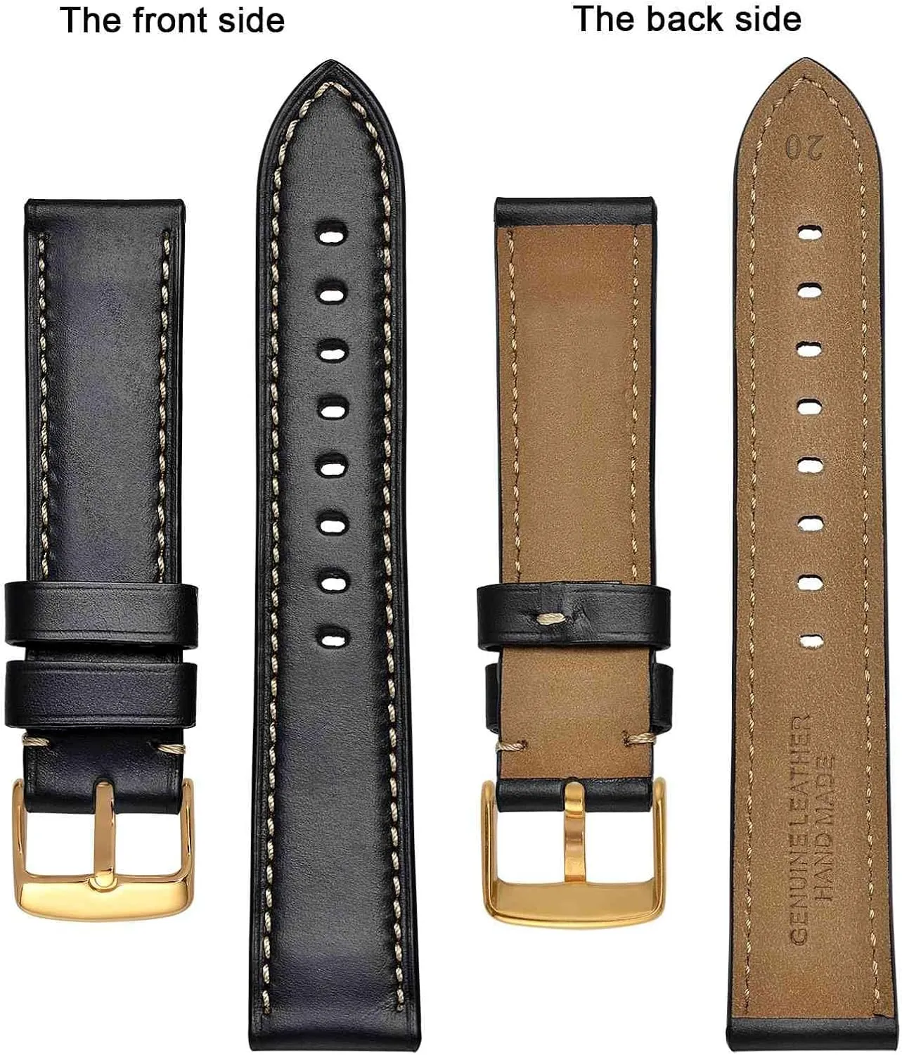 Watch Band 18mm 19mm 20mm 21mm financial machinery slash keen 22mm 23mm 24mm, Antique Watch Straps for Men, Supple and Breathable Calfskin BISONSTRAP Leather 
