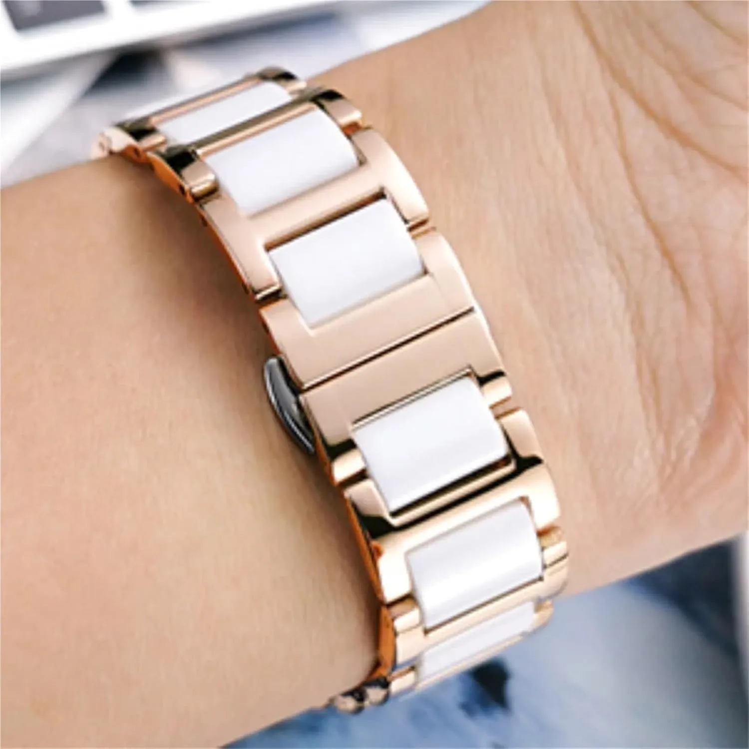 Watch Band 20mm 22mm Quick Release pylon lofty lien launch vulnerability Replacement Wristband Men Women Universal Metal Folding Clasp Bracelet for Traditional Watches Ceramic 