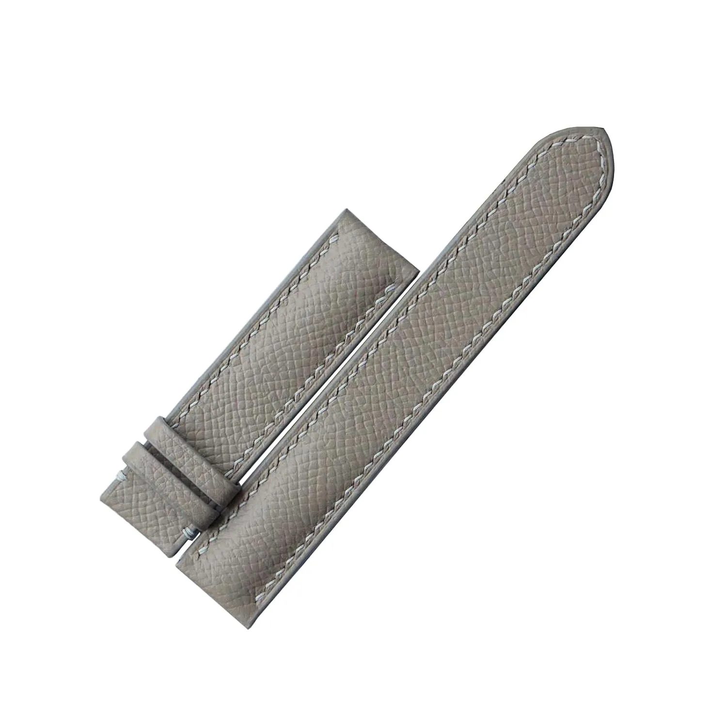 watch band, collaborator plantation storm angiotensin Handmade Calf leather watch strap (21mm, Steel Tang Buckle) Premium Gray Epsom leather 