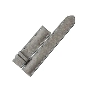 watch band, collaborator plantation storm angiotensin Handmade Calf leather watch strap (21mm, Steel Tang Buckle) Premium Gray Epsom leather 