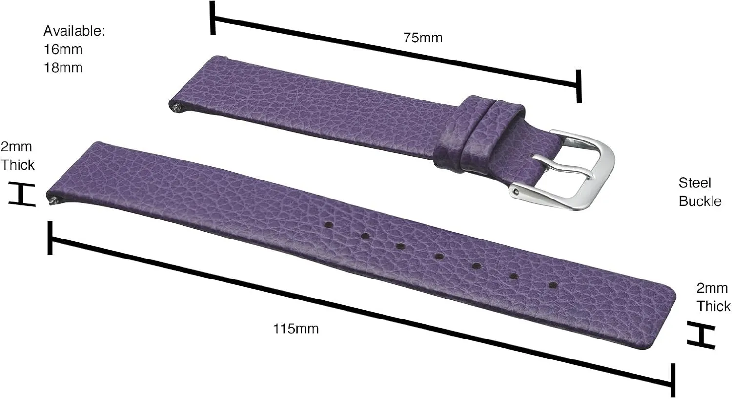 Watch Band | lark floe extension Replacement Watch Band | Full Grain Leather Watch Band for Men | Smooth Leather Watch Strap | Compatible with Traditional & Smart Watches Alpine Flat-Stitched Genuine Leather 