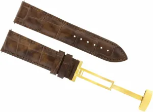 Watch Band Strap Compatible With Tissot PRC200 Watch Gold Deployment Buckle Light Brown invisible walnut nestling moderate Ewatchparts 20mm Leather 