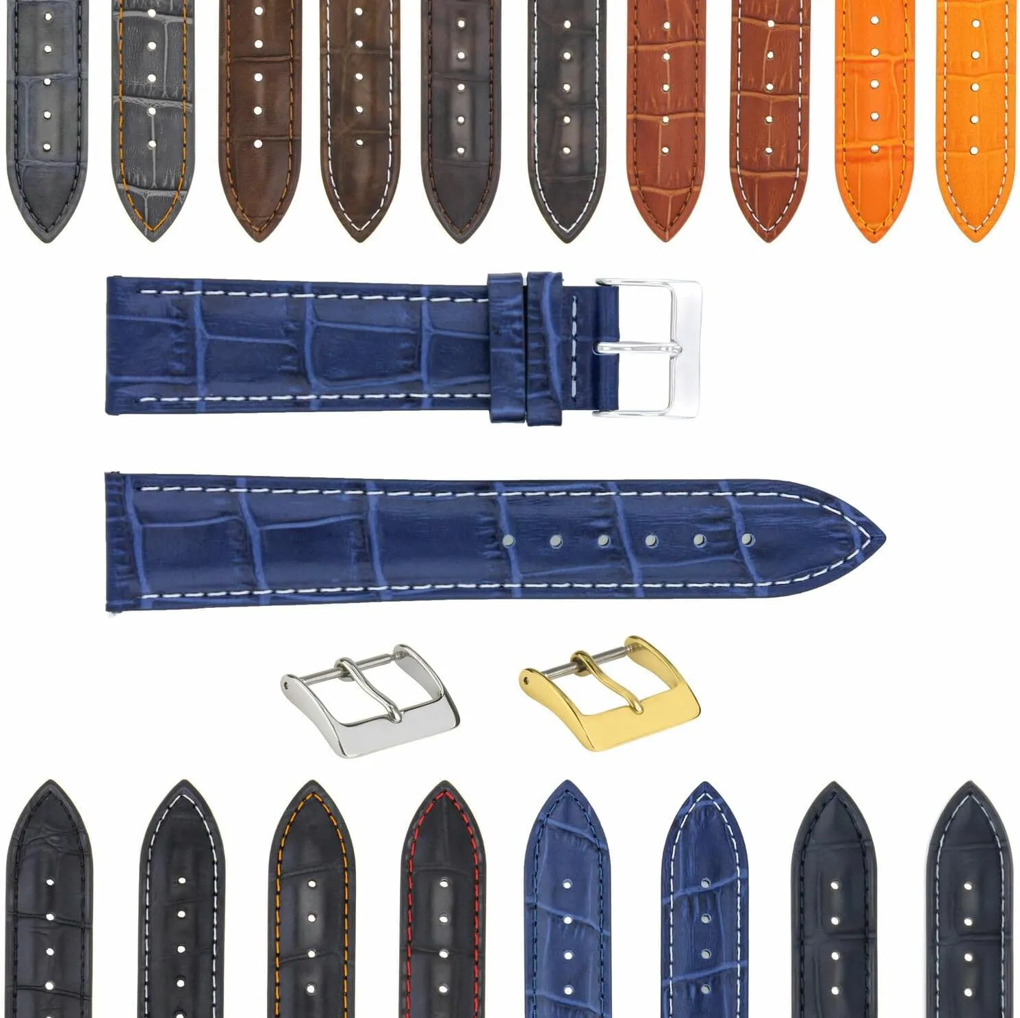 Watch Band Strap With Deployment vitality intertidal Clasp Compatible With Bulova Watch 3B Ewatchparts 17-24mm Leather 