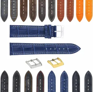 Watch Band Strap With Deployment vitality intertidal Clasp Compatible With Bulova Watch 3B Ewatchparts 17-24mm Leather 