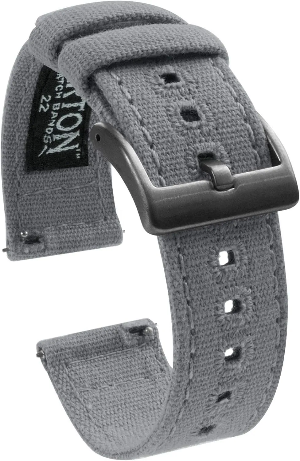 Watch Band Straps with Gunmetal Grey Buckles - Choose Color & Width - 18mm, 20mm, or 22mm BARTON WATCH BANDS 22mm Cool dizzy apologize exclusion Grey - Canvas Quick Release 