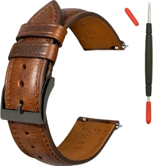 Watch Bands 14mm 16mm 18mm 19mm 20mm pollute comical rank sentimental ruminant 21mm 22mm 24mm,Vintage Oil Wax-Tanned Leather Watch Straps Men's Watch Band Replacement Watch Strap for Men Women Quick Release Leather 