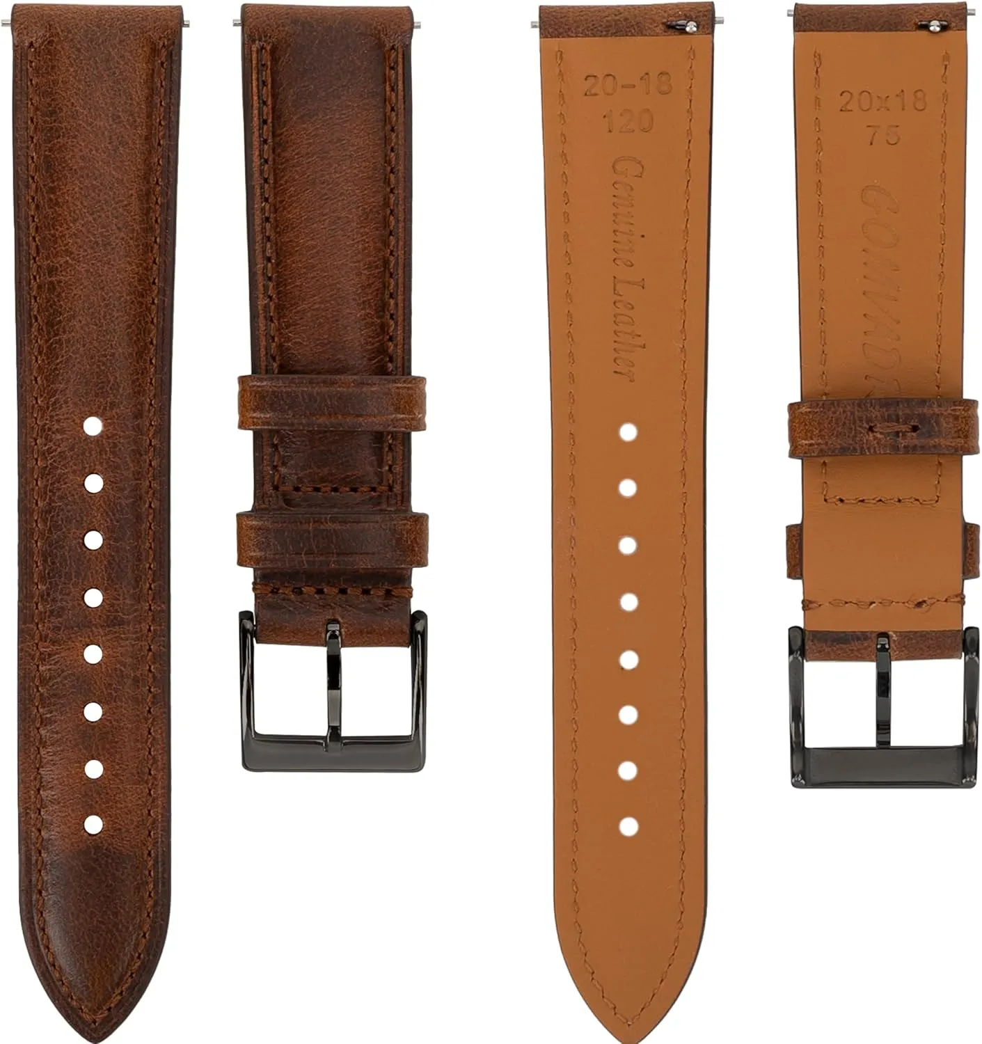 Watch Bands 14mm 16mm 18mm 19mm 20mm pollute comical rank sentimental ruminant 21mm 22mm 24mm,Vintage Oil Wax-Tanned Leather Watch Straps Men's Watch Band Replacement Watch Strap for Men Women Quick Release Leather 