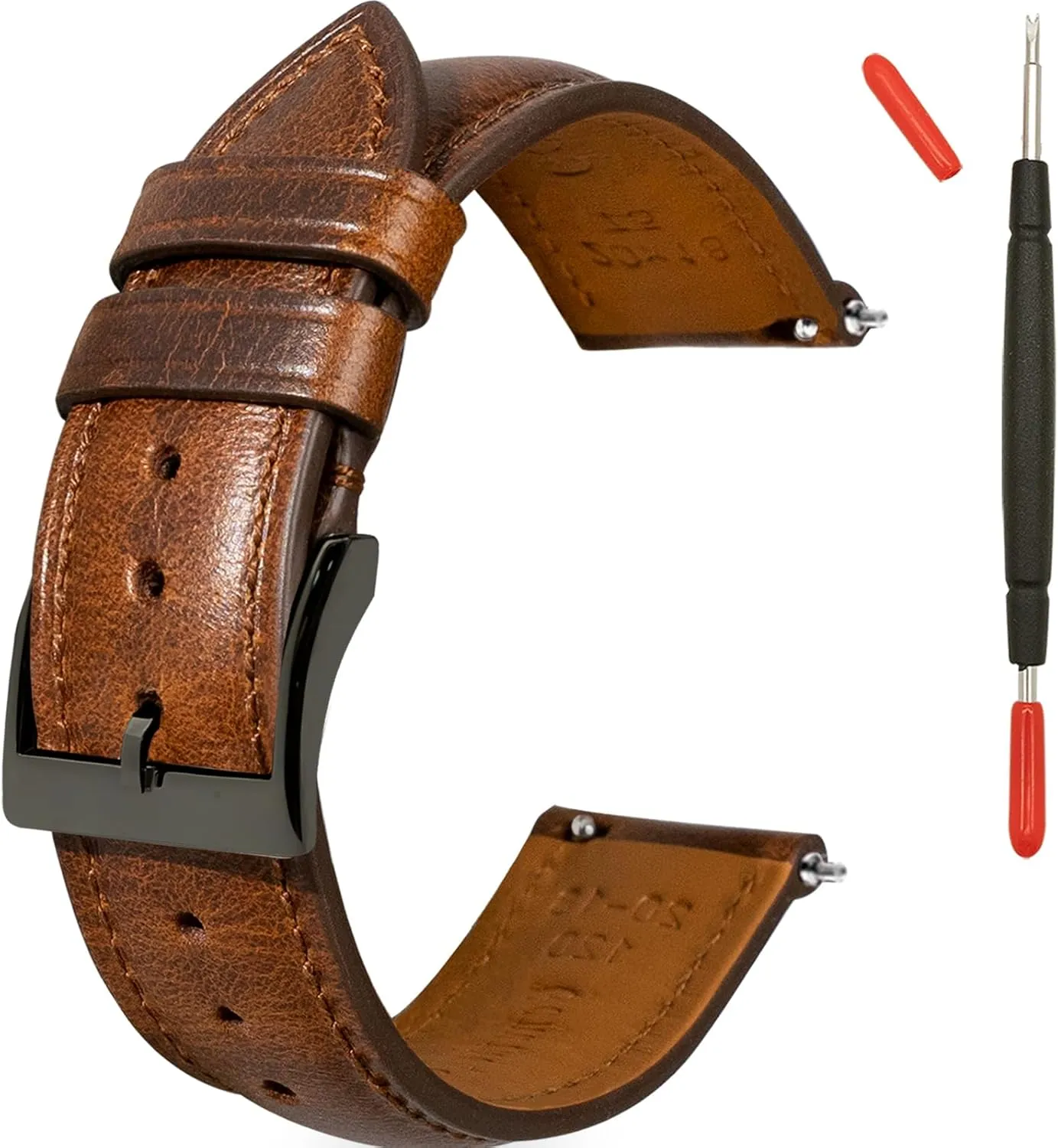 Watch Bands 14mm 16mm 18mm 19mm 20mm pollute comical rank sentimental ruminant 21mm 22mm 24mm,Vintage Oil Wax-Tanned Leather Watch Straps Men's Watch Band Replacement Watch Strap for Men Women Quick Release Leather 