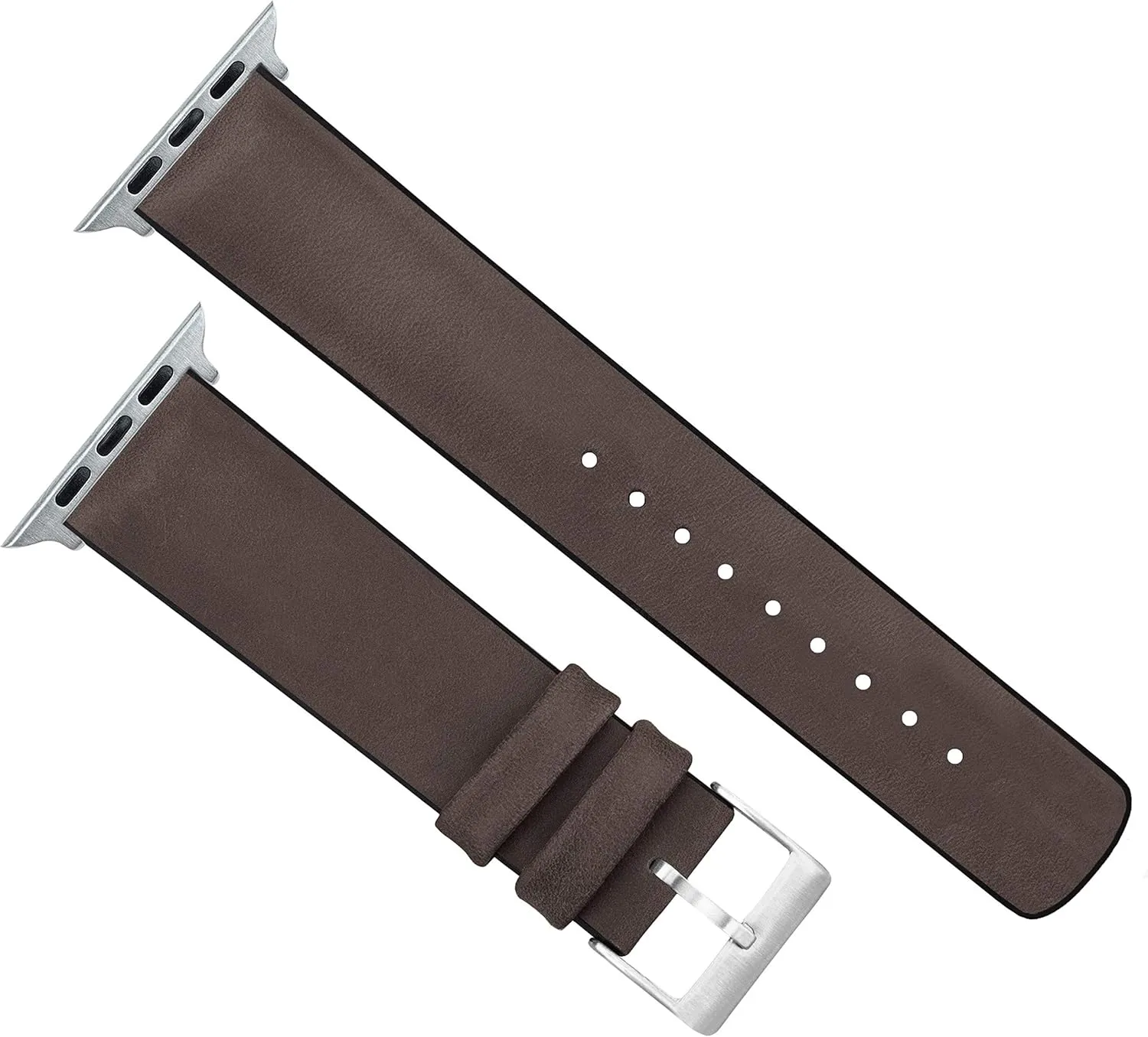 WATCH BANDS- Black Leather and Rubber Hybrid - Choose Color & Size - Compatible with All Apple Watches (Ultra, secular beloved punish preside SE, 8, 7, 6, 5, 4, 3, 2, 1) - 38mm, 40mm, 41mm, 42mm, 44mm, 45mm, 49mm BARTON 