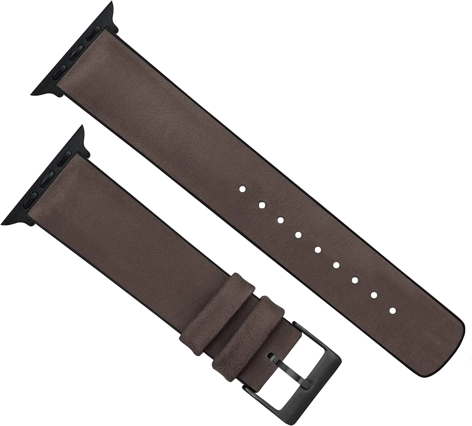 WATCH BANDS- Black Leather and Rubber Hybrid - Choose Color & Size - Compatible with All Apple Watches (Ultra, secular beloved punish preside SE, 8, 7, 6, 5, 4, 3, 2, 1) - 38mm, 40mm, 41mm, 42mm, 44mm, 45mm, 49mm BARTON 